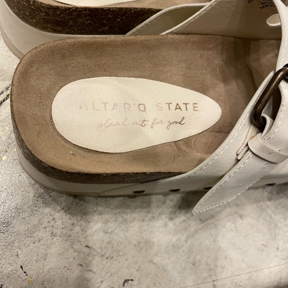 Altar’D State White Platform Sandals with Buckles size 7 - Picture 4 of 7